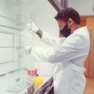 Photo of Avon Augustin Nalpadan in the lab